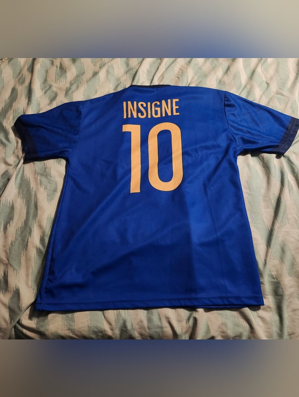 Vintage Blue Italia Soccer Jersey Insigne #10 Men's Size Medium Made In Italy